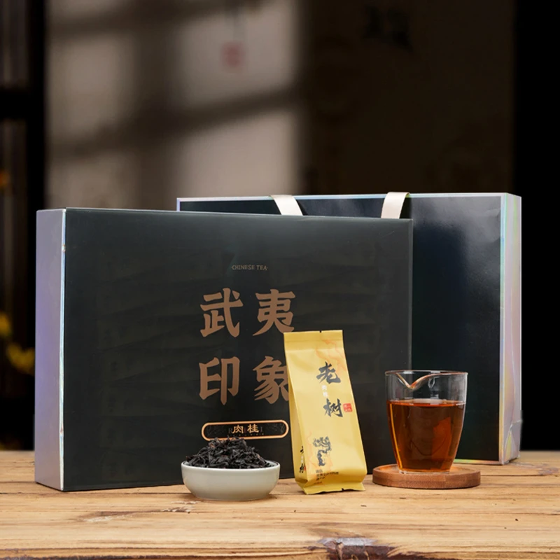 正宗武夷山岩茶茶叶乌龙茶新茶肉桂武夷印象灰色礼盒装250g