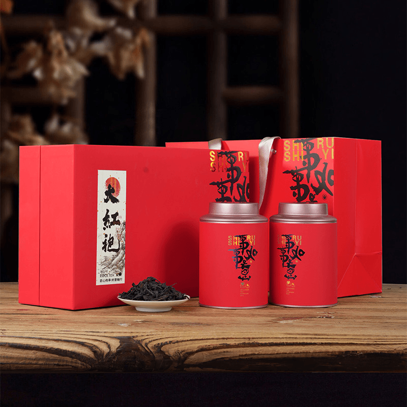 正宗武夷山岩茶大红袍茶叶乌龙茶新茶事事如意红色礼盒装200g