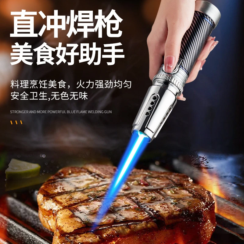 户外烧烤喷火枪耐高温家用高档点火器个性点雪茄直冲焊枪防身火机