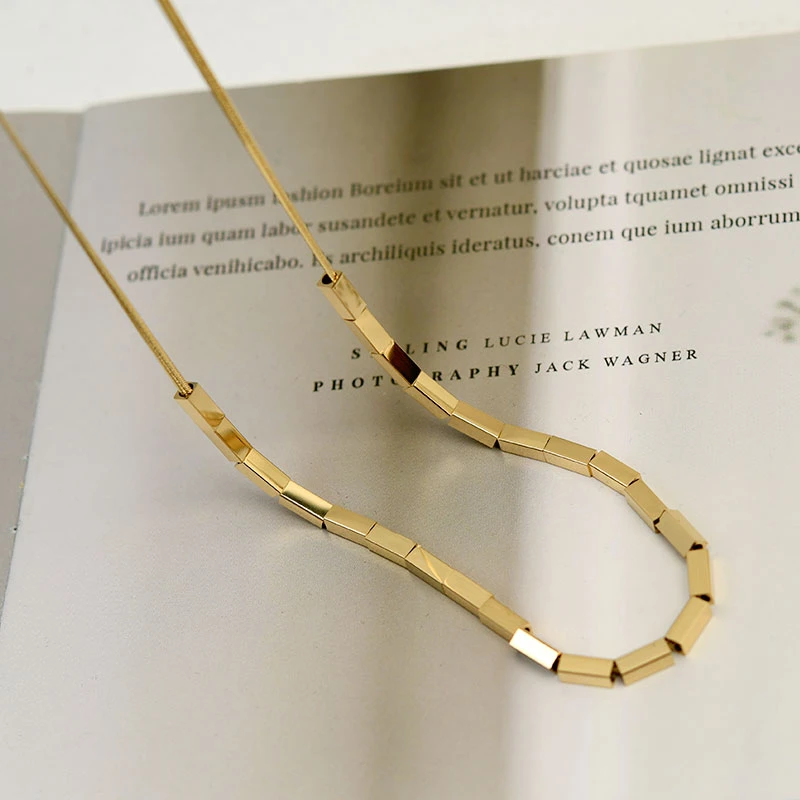 钛钢项链 简约气质款小方块蛇骨锁骨项链百搭小众素款ins冷淡风