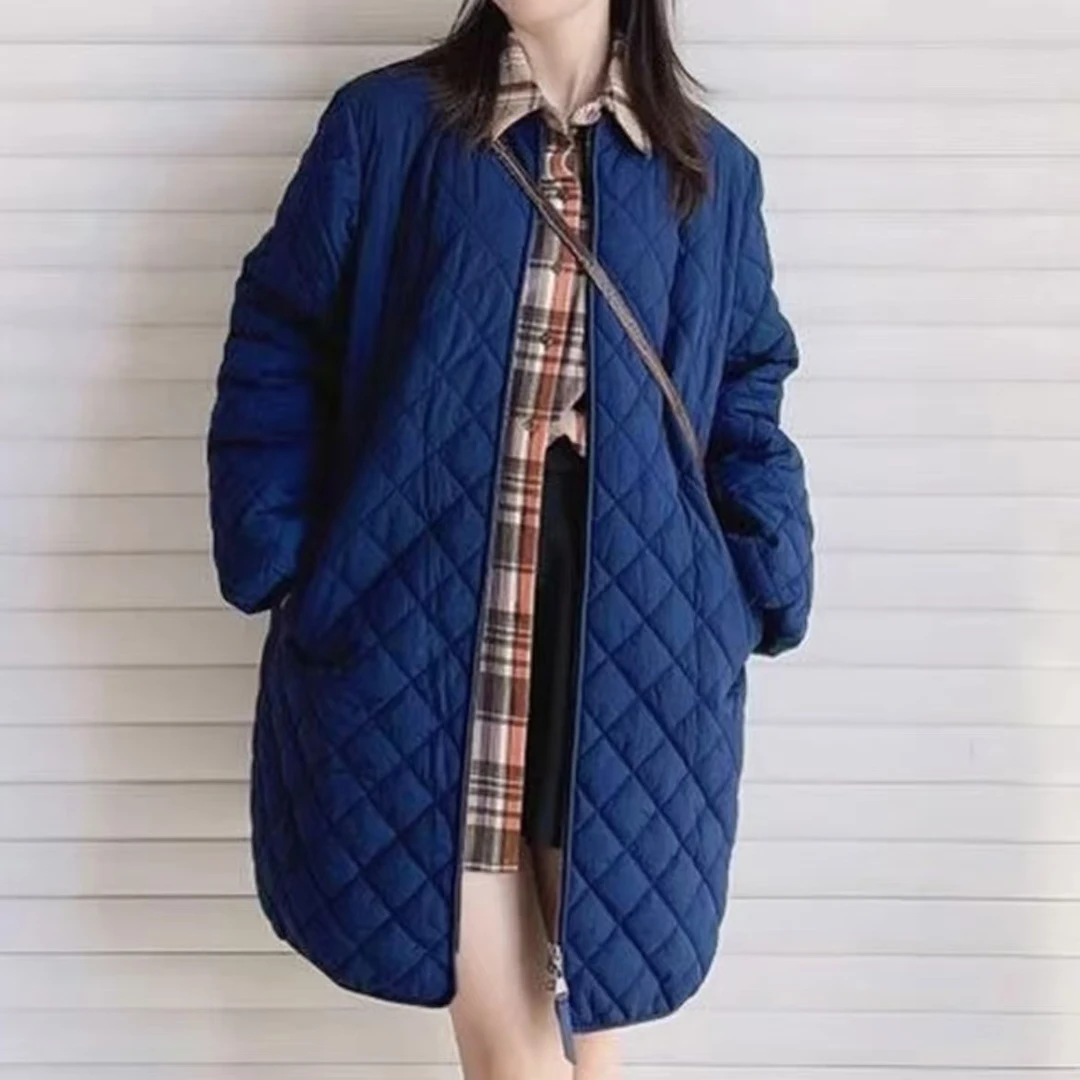 阿玛施AMASS新雪丽棉服热力感中长款纯色简约凌形格棉服女5400632