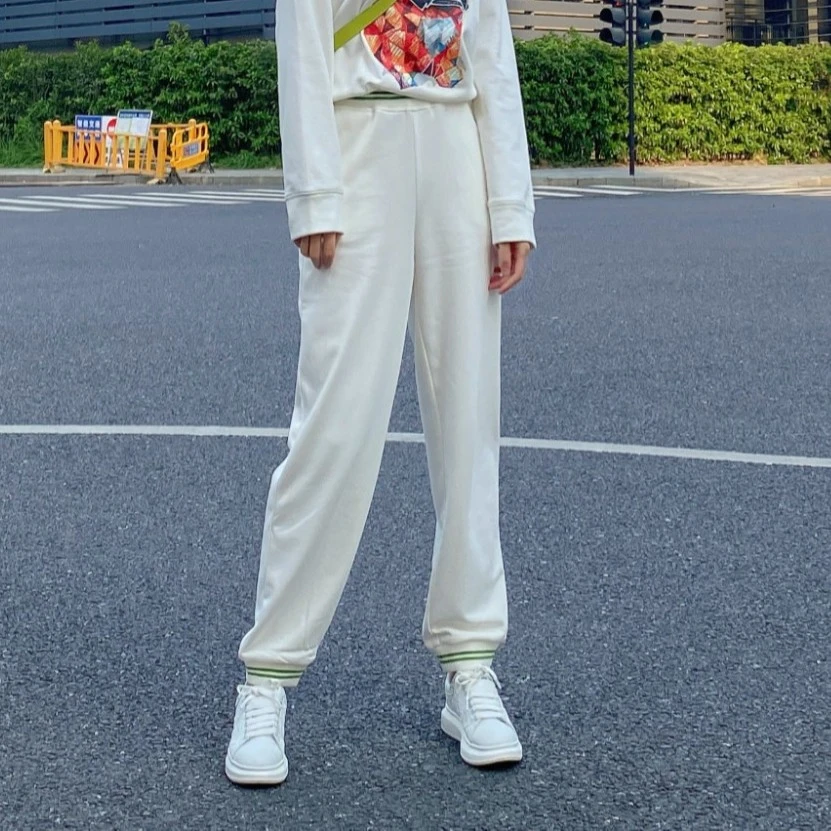 阿玛施AMASS新款百搭时尚潮流松紧腰头卡通活力虎卫裤女装5100426