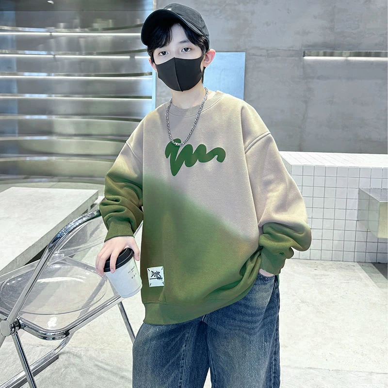 男童卫衣秋季中大童加绒秋装加厚2025新款儿童宽松休闲运动春秋款