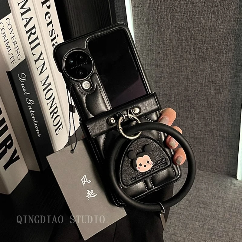 适用oppofindn3flip折叠屏n2flip手机壳秋冬羽绒水波纹米奇保护套