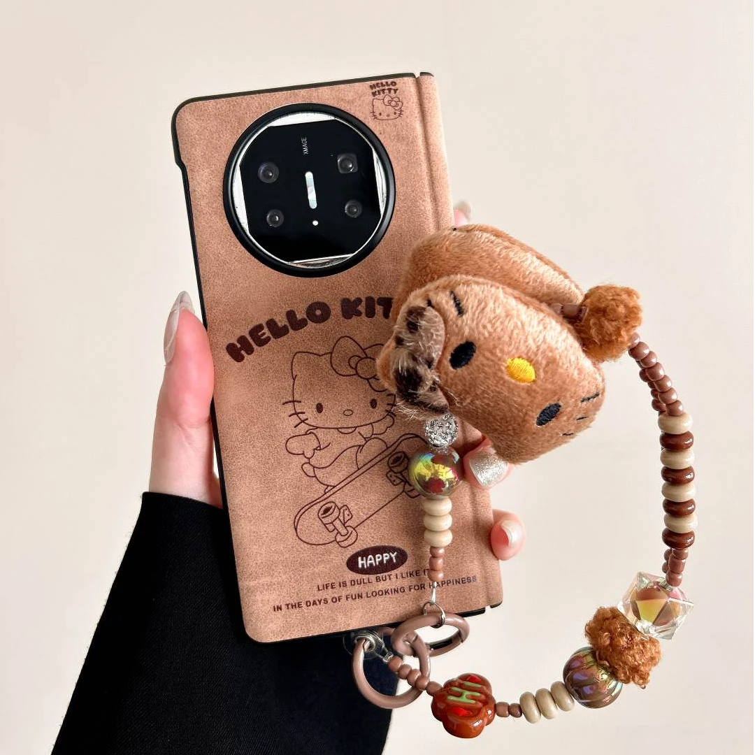 适用于华为matex6折叠屏matex5手机壳膜一体秋冬德拉美KT猫保护套