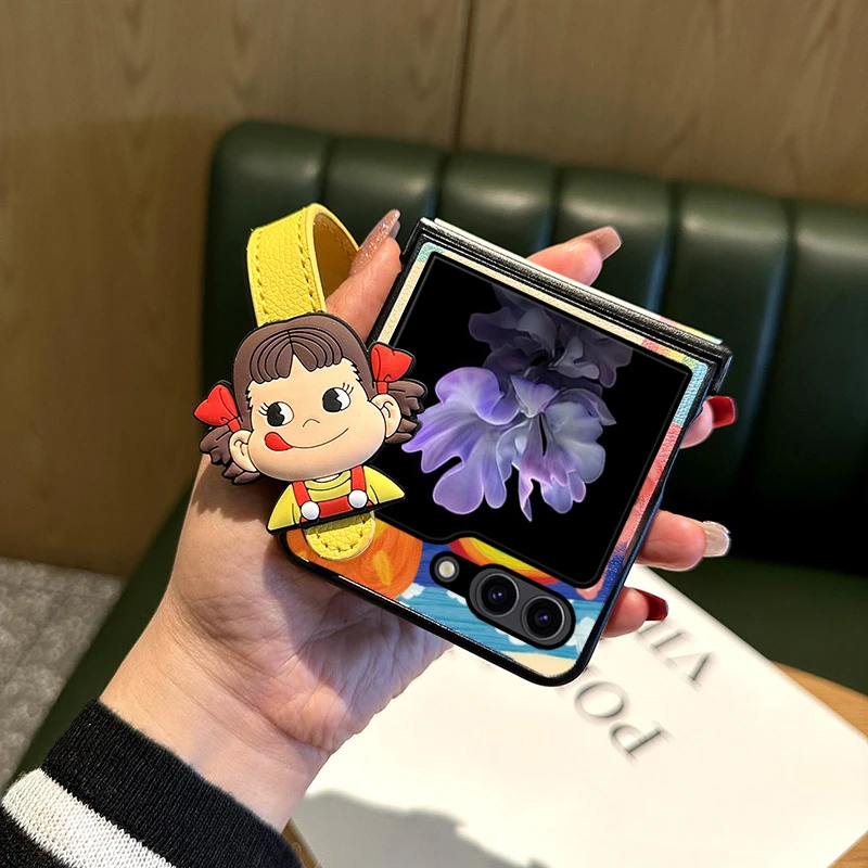 适用三星zflip6手机壳ZFlip5折叠屏不二家腕带支架彩绘全包保护套