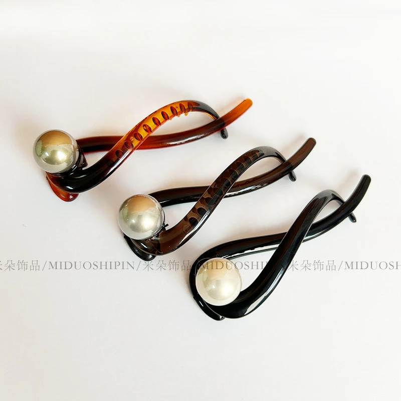 新款夏高级感盘气质发一字夹后脑勺青蛙扣扭扭夹