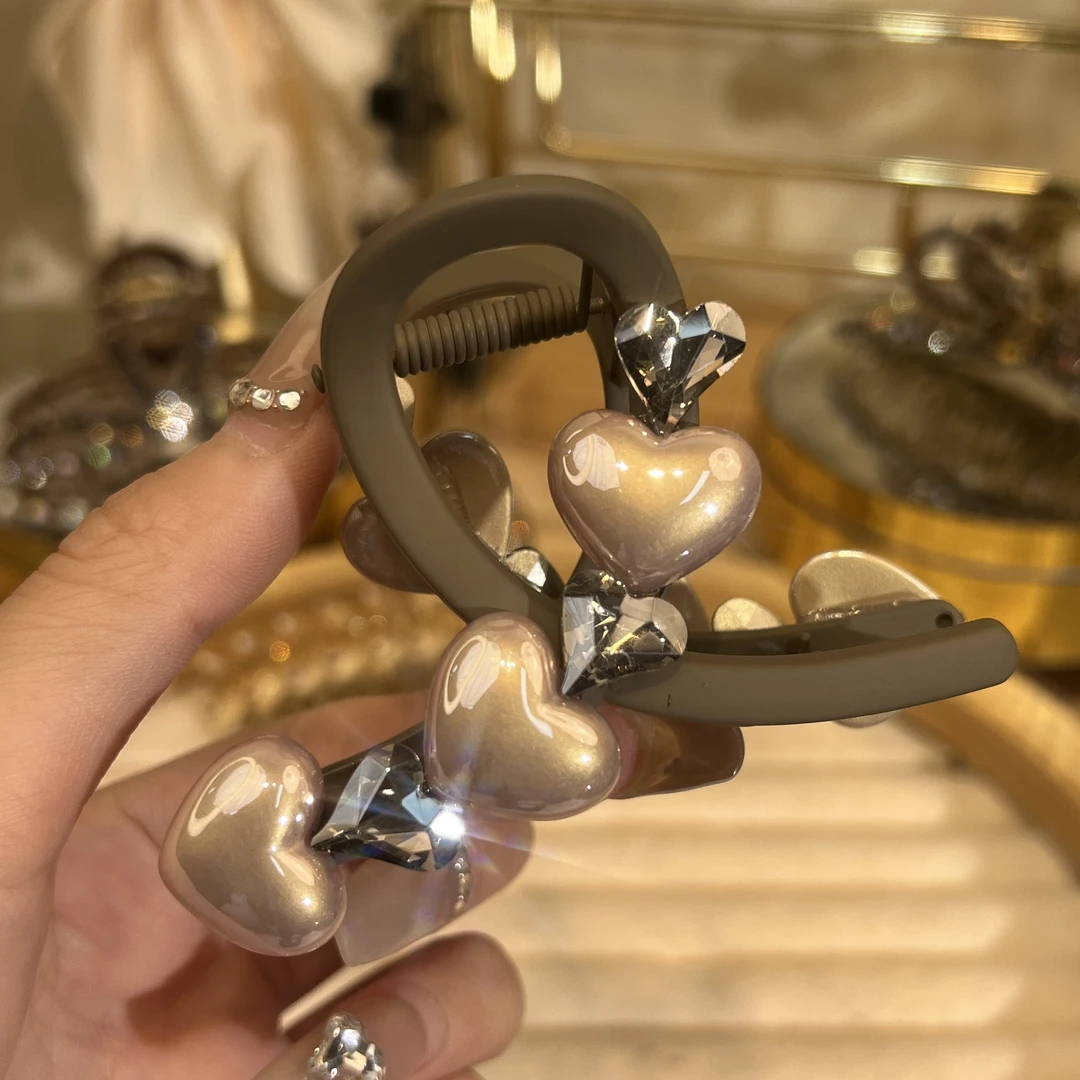 新款爱心发夹中号气质时尚百搭优雅轻奢简约