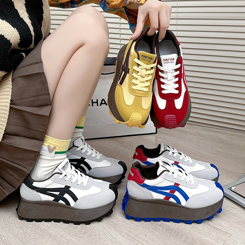 德训鞋女鞋2024年秋季新款休闲运动德训鞋厚底百搭女鞋Y