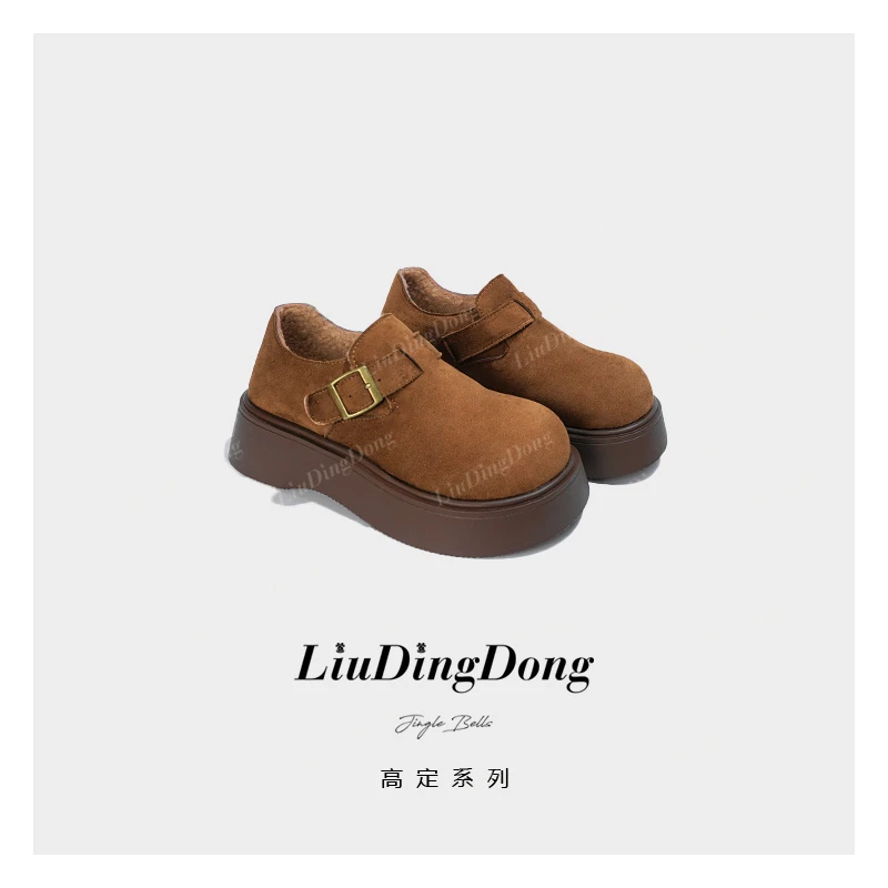 【刘叮咚女鞋】 松糕厚底增高勃肯鞋女鞋2024新款秋冬雪地靴加绒