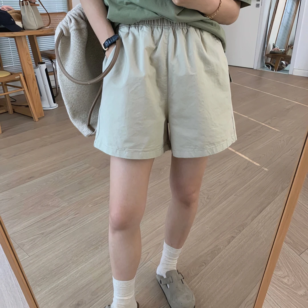 【现货】731休闲短裤百搭女阔腿裤夏季新款高腰松紧裤子显瘦