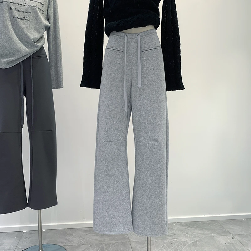 【部分现】宽松低腰休闲直筒长裤女2024秋冬新款百搭显瘦长裤244283