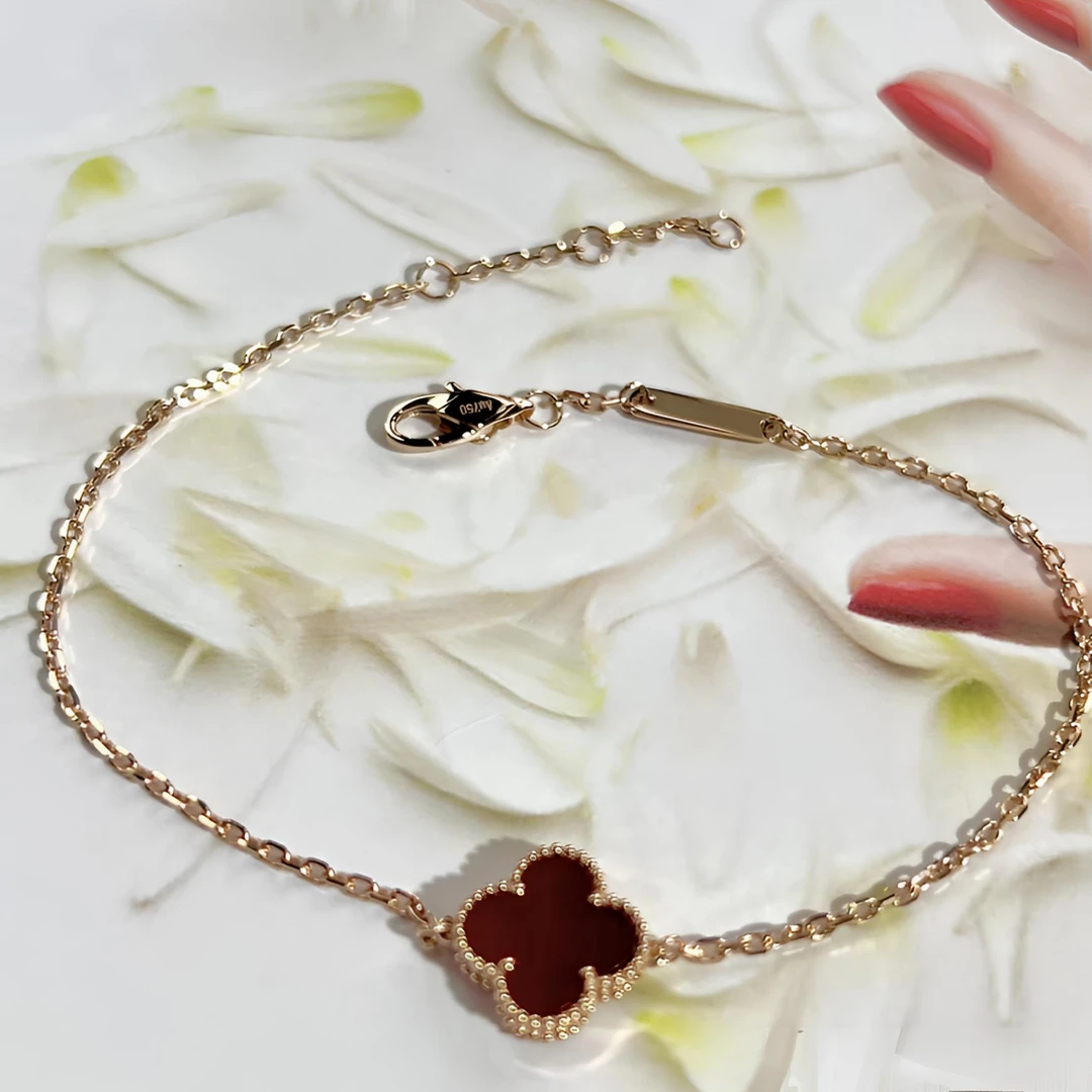 红玛瑙时尚单花手链10mm