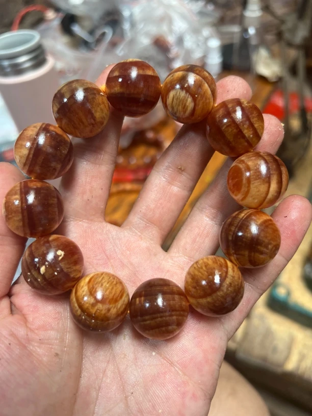 树根老料2.0*12颗手串东北松明子松香味