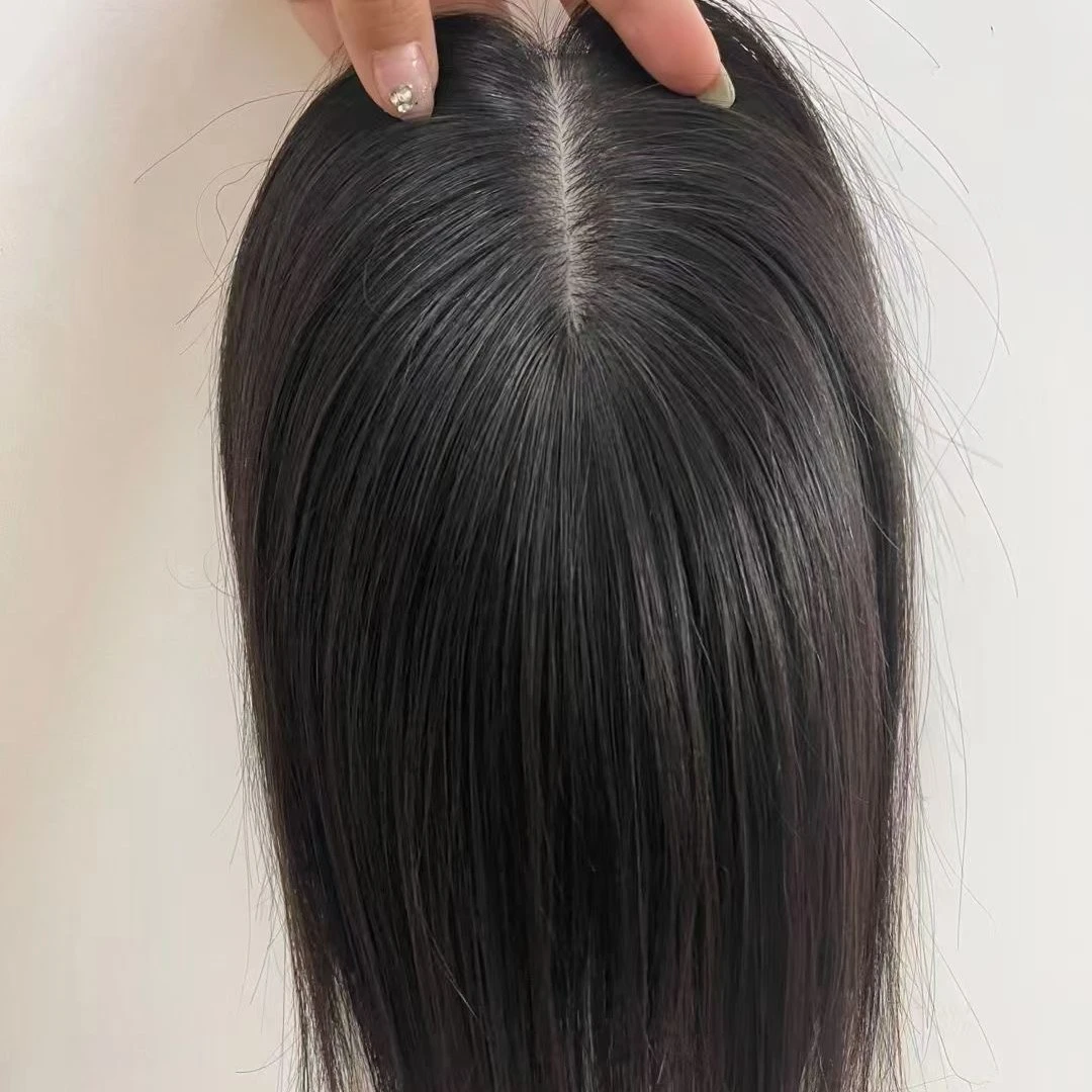 1314进口瑞士网拼接递针分缝女士补发片 全真发 全手工 双递针