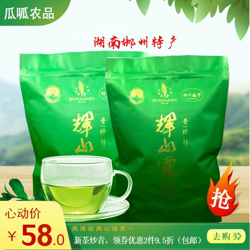辉山雾四号绿茶普绿250g袋装湘南特产湖南郴州桂阳2025年新茶炒青