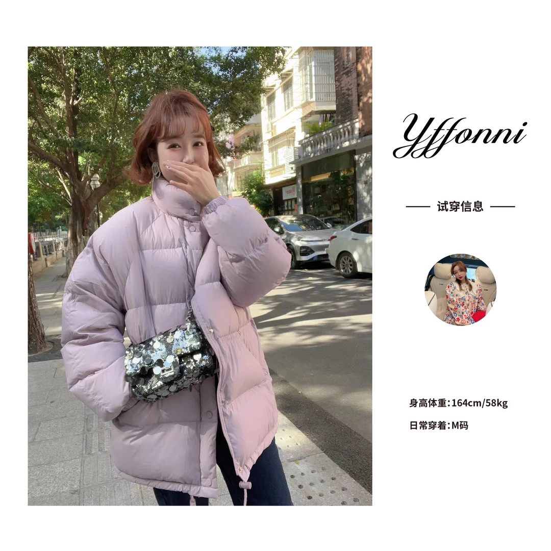【YFONI】东大门韩代~葵紫90绒羽绒外套