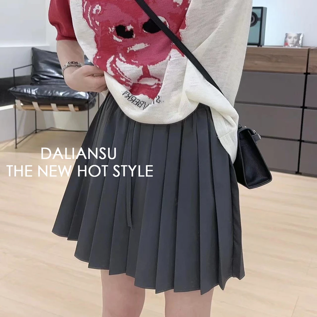 DLS-2342     高腰百搭显瘦百褶裙