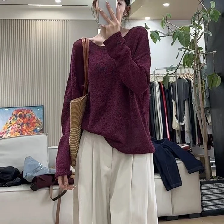 Nalian/拿恋-3742   秋季宽松百搭长袖针织衫上衣
