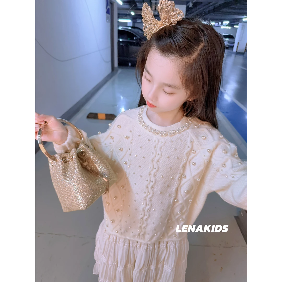 PP·Twinkle【现货】超重工高定甜美气质毛衣重工连衣裙24101703