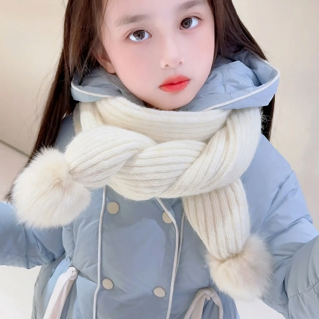 MOANA【现货·羊毛围巾·狐狸毛球球】百搭高定围巾24111809