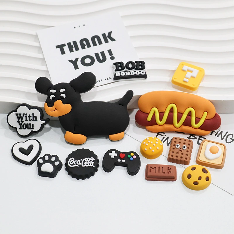 创意腊肠狗热狗冰箱贴个性diy手机壳卡通洞洞鞋扣水杯贴饰品配件