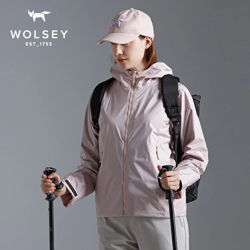 WOLSEY【直播专属】女士户外外套防泼水防风透气时尚秋季连帽软壳