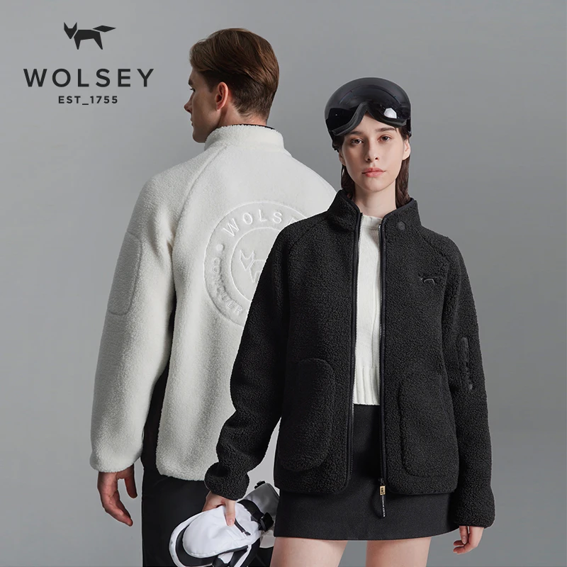 【文娇】男女同款仿羊羔绒外套休闲运动保暖立领秋冬季柔软亲肤耐磨