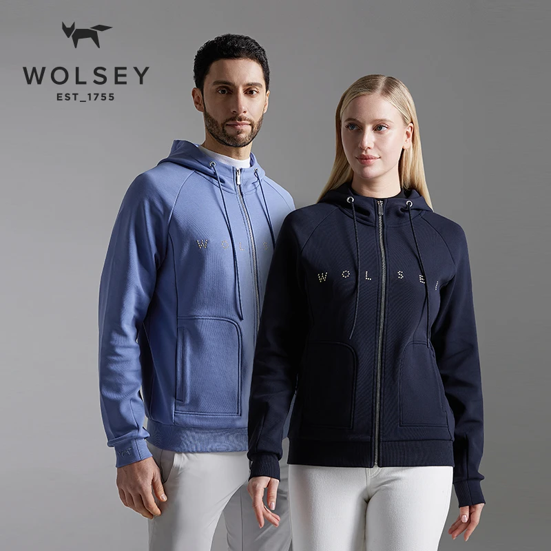 WOLSEY空气层情侣款运动休闲卫衣科技面料开衫连帽春秋
