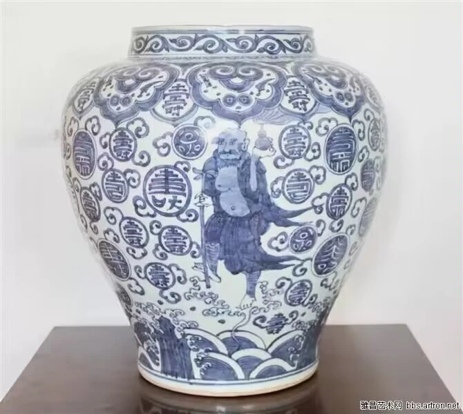 陶瓷当代仿古艺术品大罐摆件，高48cm，腹径42cm