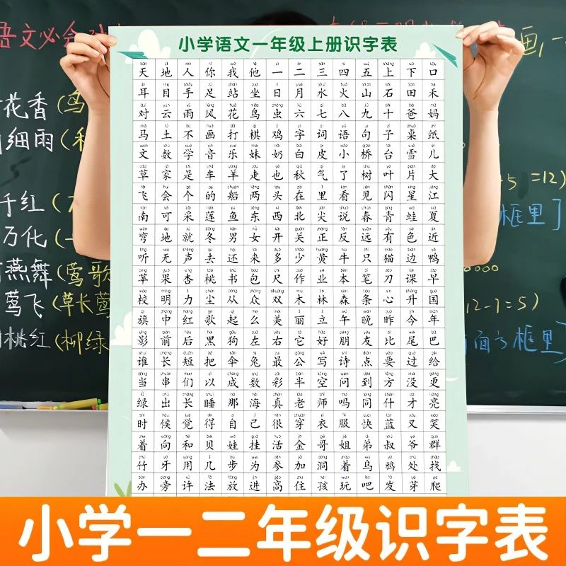 小学生语文上册下册生字识字表挂图墙贴课本写字表同步海报注拼音