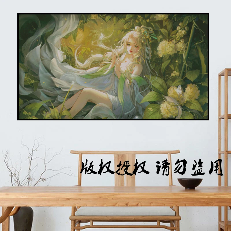 菟丝子仙子十字绣2022新款客厅卧室古风美女自绣手工刺绣印花小格