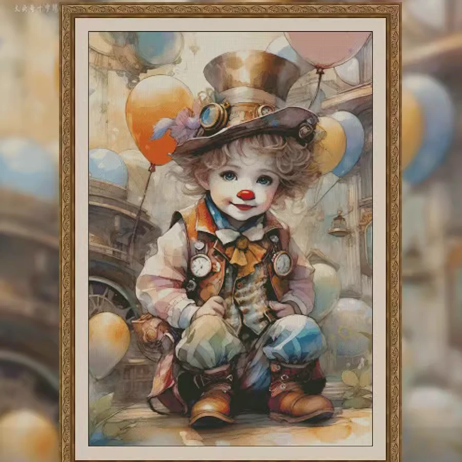 【ZZ4697-童趣小丑】十字绣2024新款客厅卧室自己绣