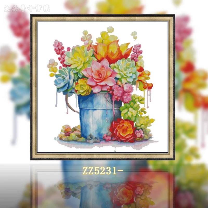 【ZZ5231-缤纷多肉】十字绣2024新款自己绣