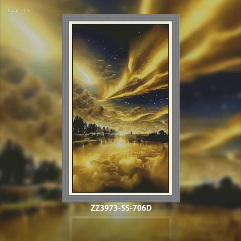 【ZZ3973-SS-706D鎏金星河】十字绣2023新款油画自己绣客厅手工线