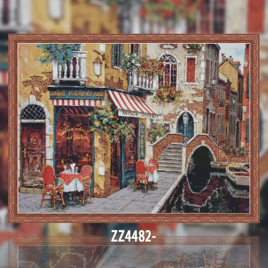 【ZZ4482-萨尔瓦多 河边街景】十字绣2023新款客厅卧室自己绣