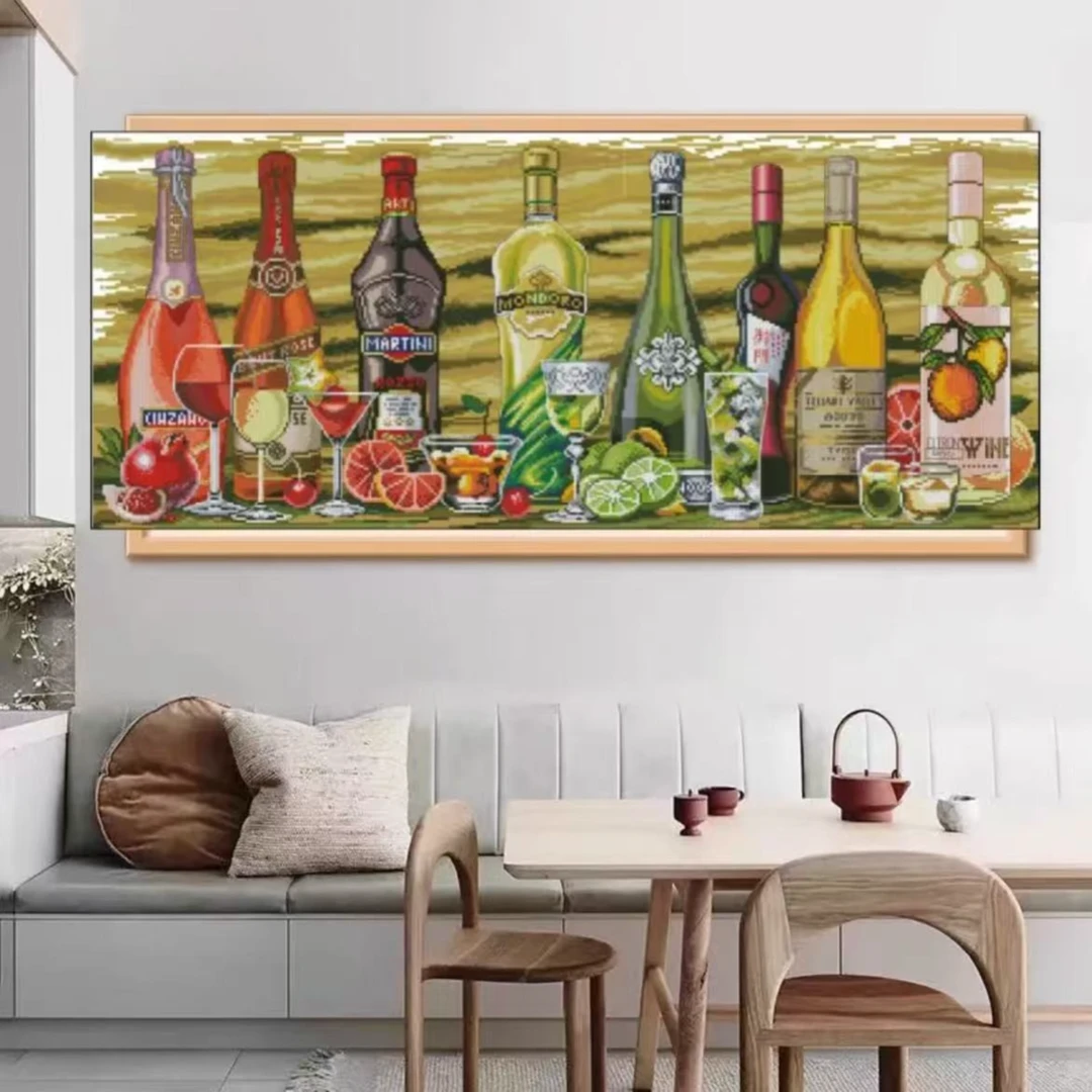 【CC121-酒瓶系列-果酒】十字绣2024新款油画自己绣手工客厅