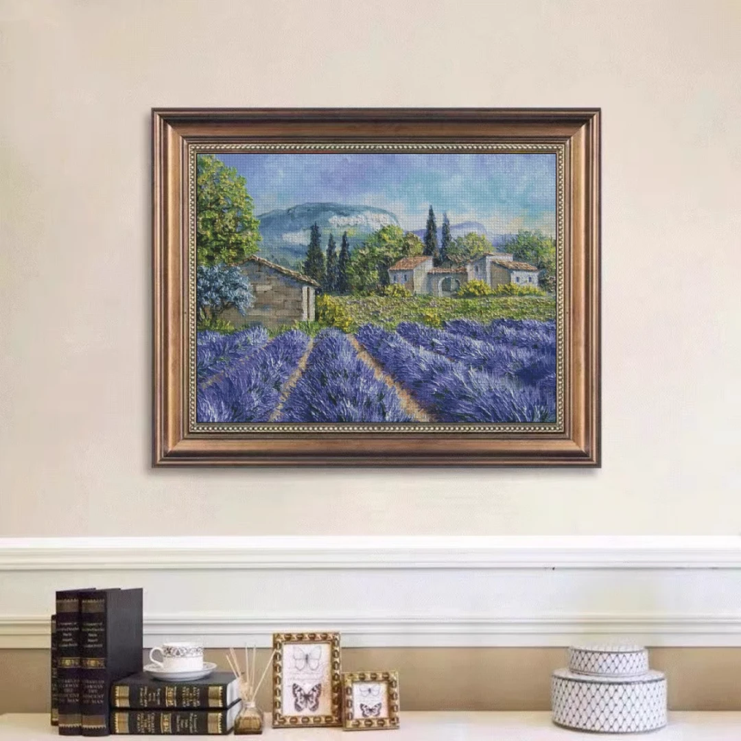 【ZZ4003-油画薰衣草庄园】十字绣2023新款风景自己绣手工客厅卧室