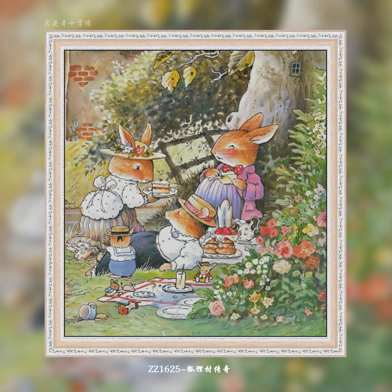 【ZZ1625-狐狸村传奇】2023新款十字绣清新印花现代简约客厅