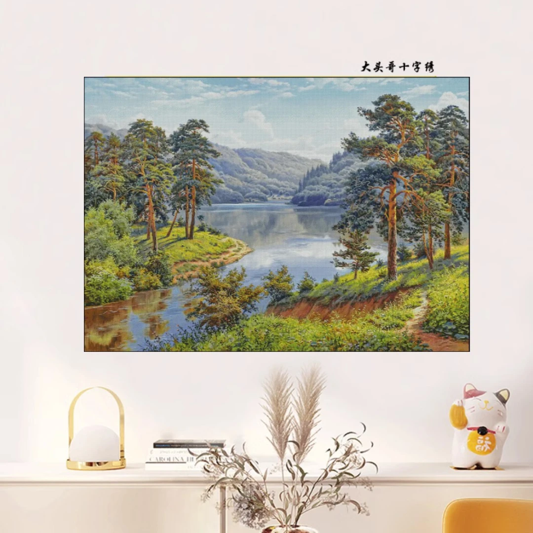 【ZZ2588-河边景色】十字绣2023新款客厅卧室大幅自己绣