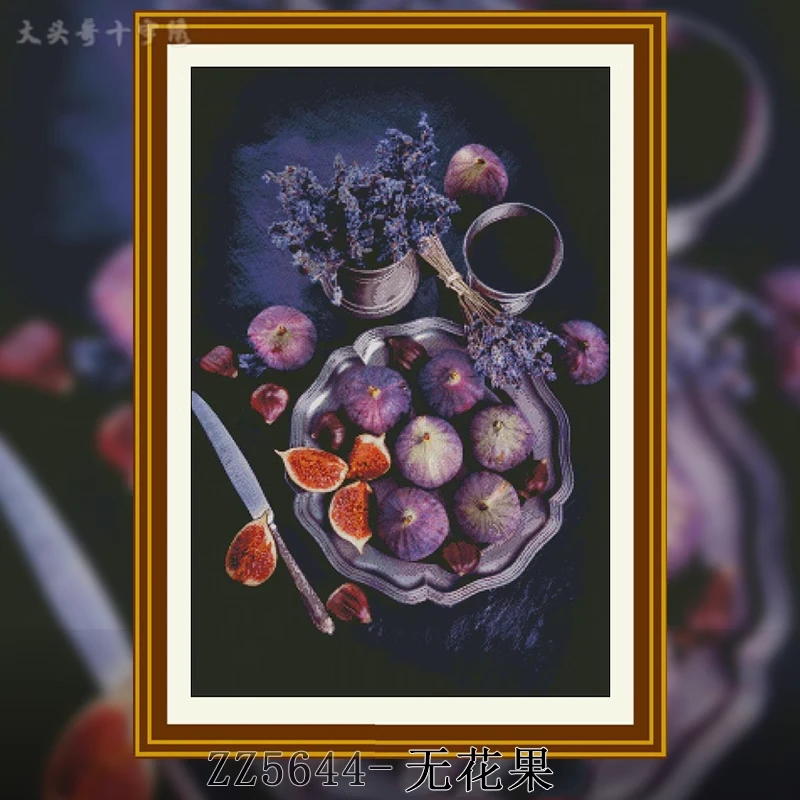 【ZZ5644-无花果】十字绣2024新款手工客厅卧室油画竖版玄关画赠