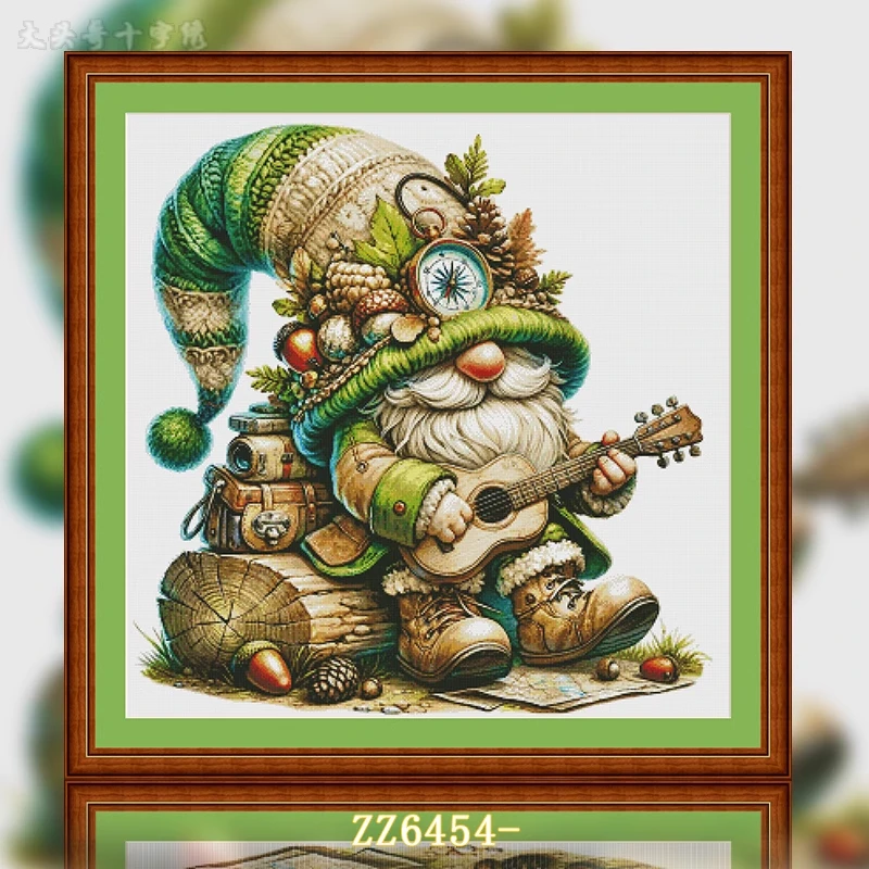 【ZZ6454-弹吉他小矮人】十字绣2024新款印花自绣手工人物爱