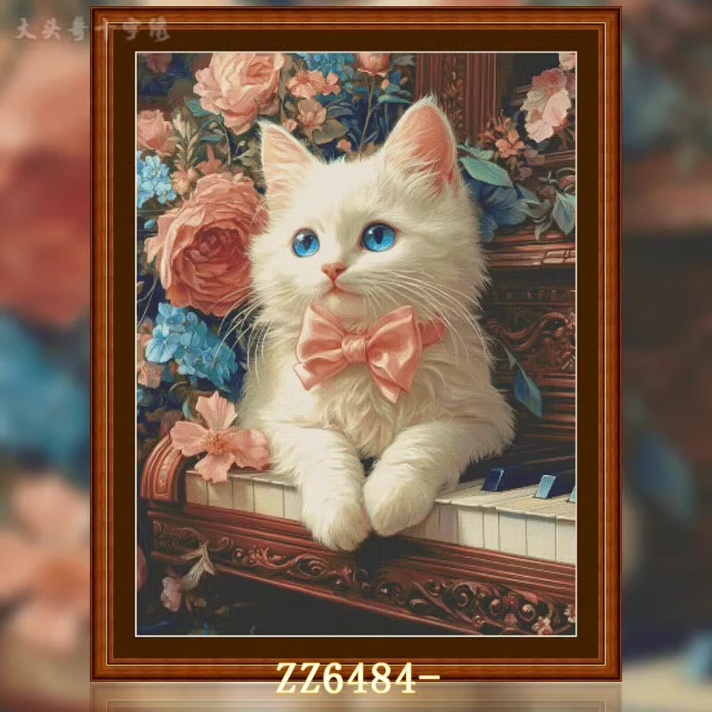 【ZZ6484-喵之乐章】十字绣2024新款客厅卧室自己绣简约小