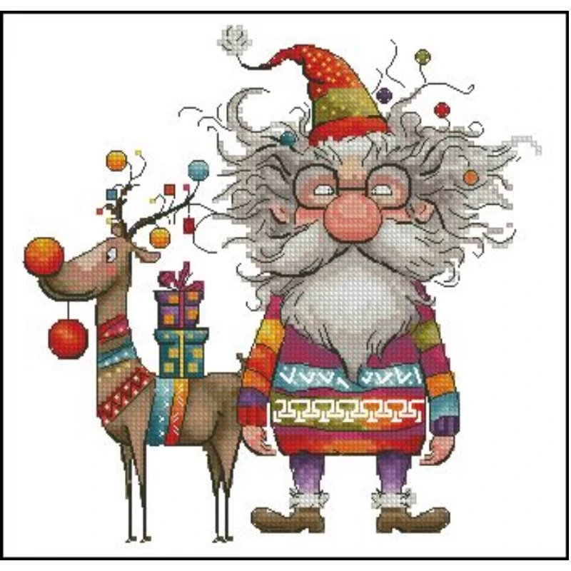 【CC2584-炸毛圣诞老人】十字绣2024新款自己绣客厅卧室大画风