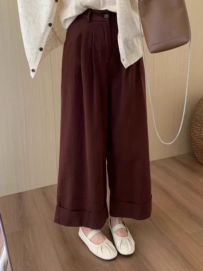 【新疆包邮】#1278秋季新款舒适阔腿裤时尚休闲潮流宽松直筒女士