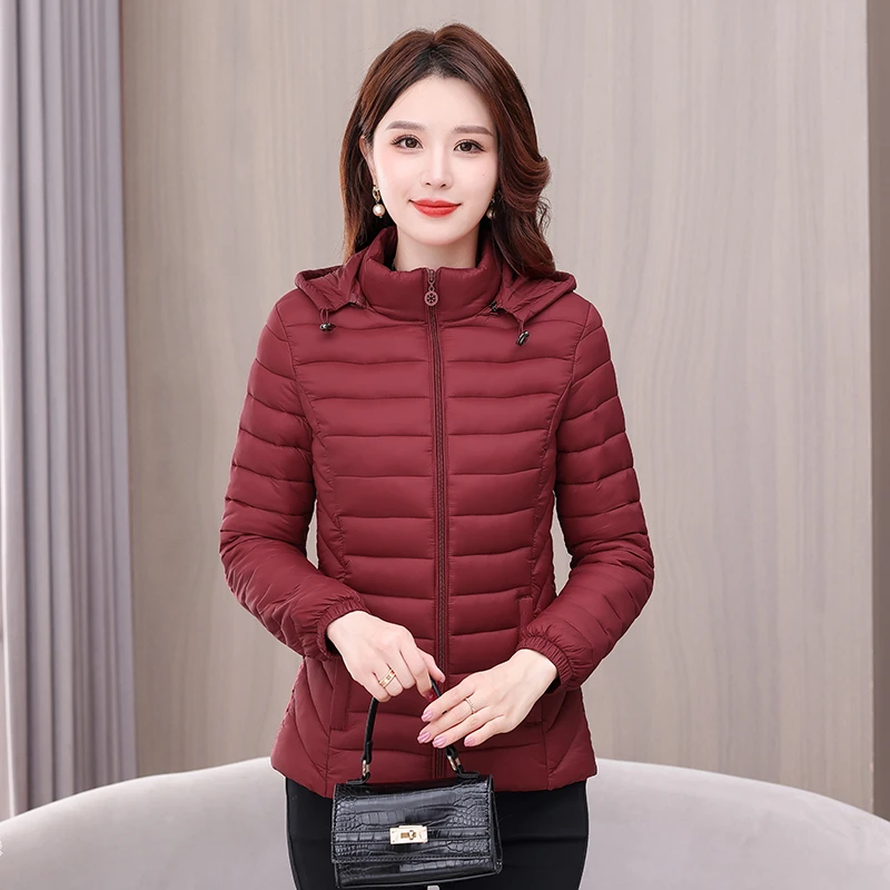 轻薄款妈妈装棉服外套大中年码时尚秋冬棉袄修身显瘦小个子棉衣