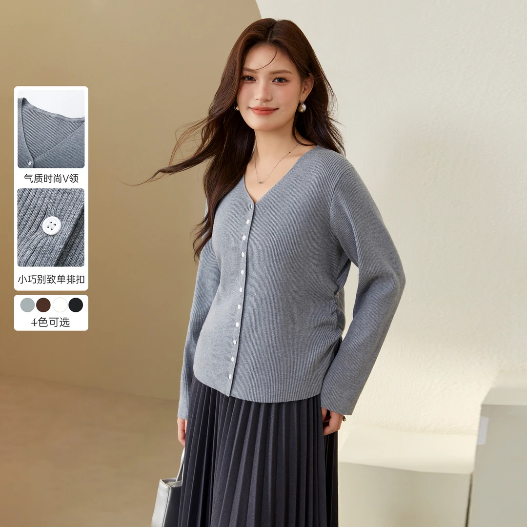 【软糯针织衫】纤莉秀大码女装时尚百搭气质显瘦减龄气质上衣QJ3634