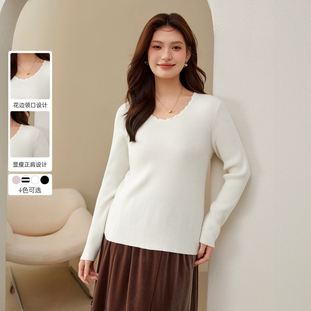【奶油乌托邦】慵懒风软糯小众亲肤毛衣纤莉秀大码女装QJ3641