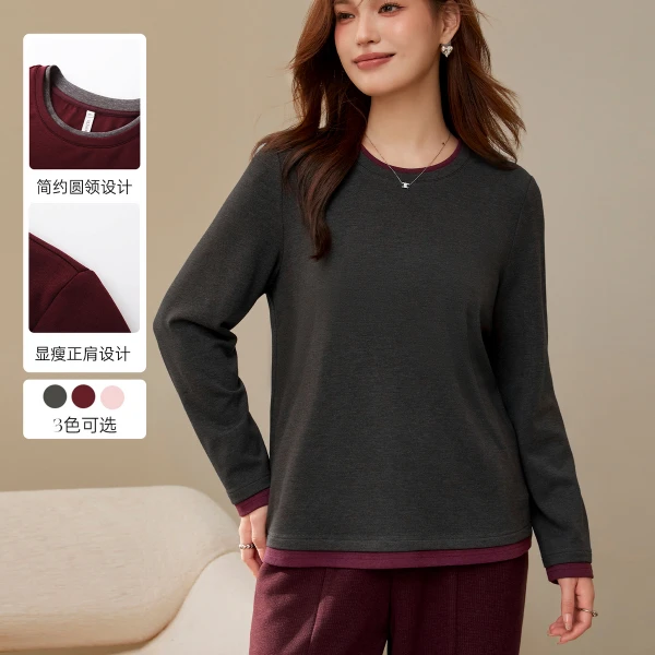 【怕冷星人的实用主义look】纤莉秀大码胖mm设计感百搭上衣QJ4835