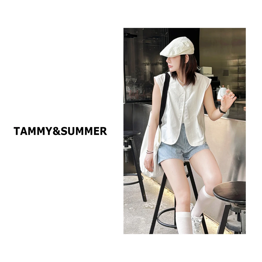【Tammy&Summer】显瘦百搭极简风单排扣无袖马夹百搭背心马甲24387